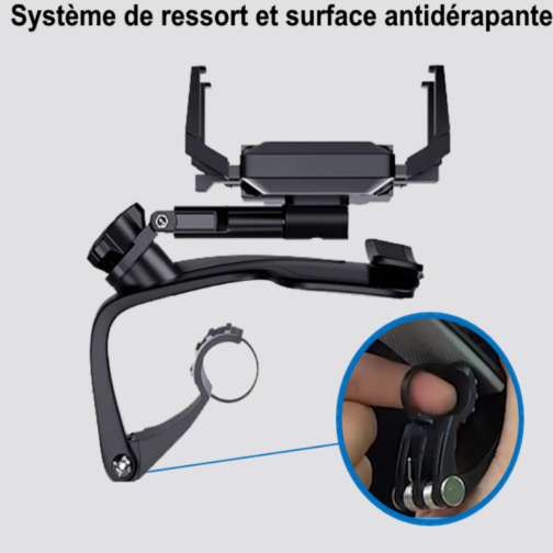 Support téléphone voiture rotatif à 360° et pliable pour tous les téléphones de 4-7 pouces.