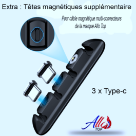 Têtes magnétiques supplémentaires pour le câble magnétique multi-connecteur Allo Top (x3 extras) au choix