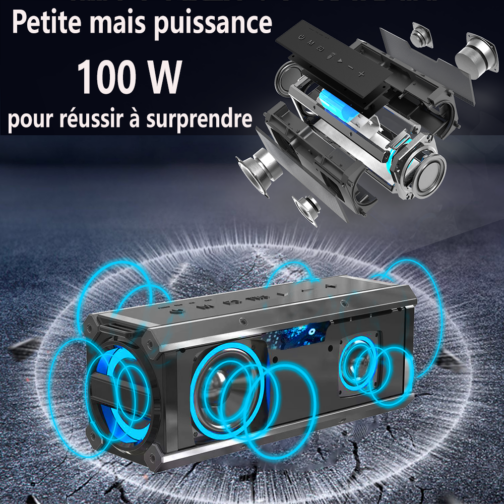 Enceinte Bluetooth Karaoké et Conférence 100W - L'ambiance parfaite pour vos événements intérieurs et extérieurs