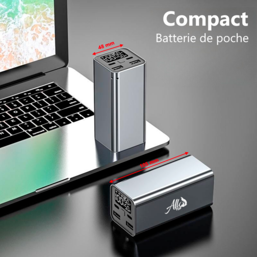 Batterie Chargeur Portable 65W 20 000 mAh, Charge Rapide USB C Ports PD3.0 pour PC Portable, MacBook, iPad, iPhone, Téléphone, Tablette, Nintendo Switch